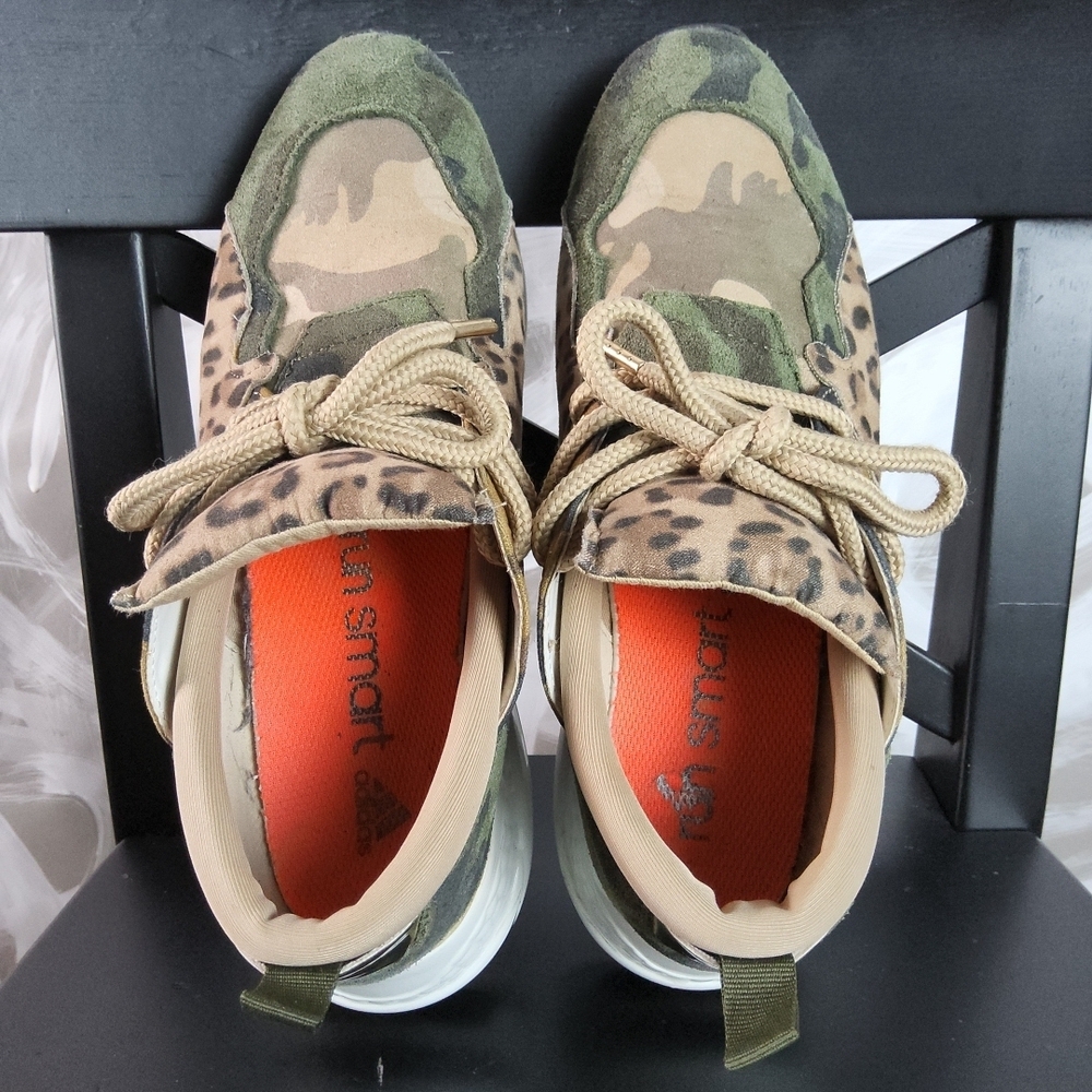 STEVE MADDEN Wmns Sz 9M Green Camo Animal Print Sneaker FashionCore Wedge Shoes - Picture 9 of 11